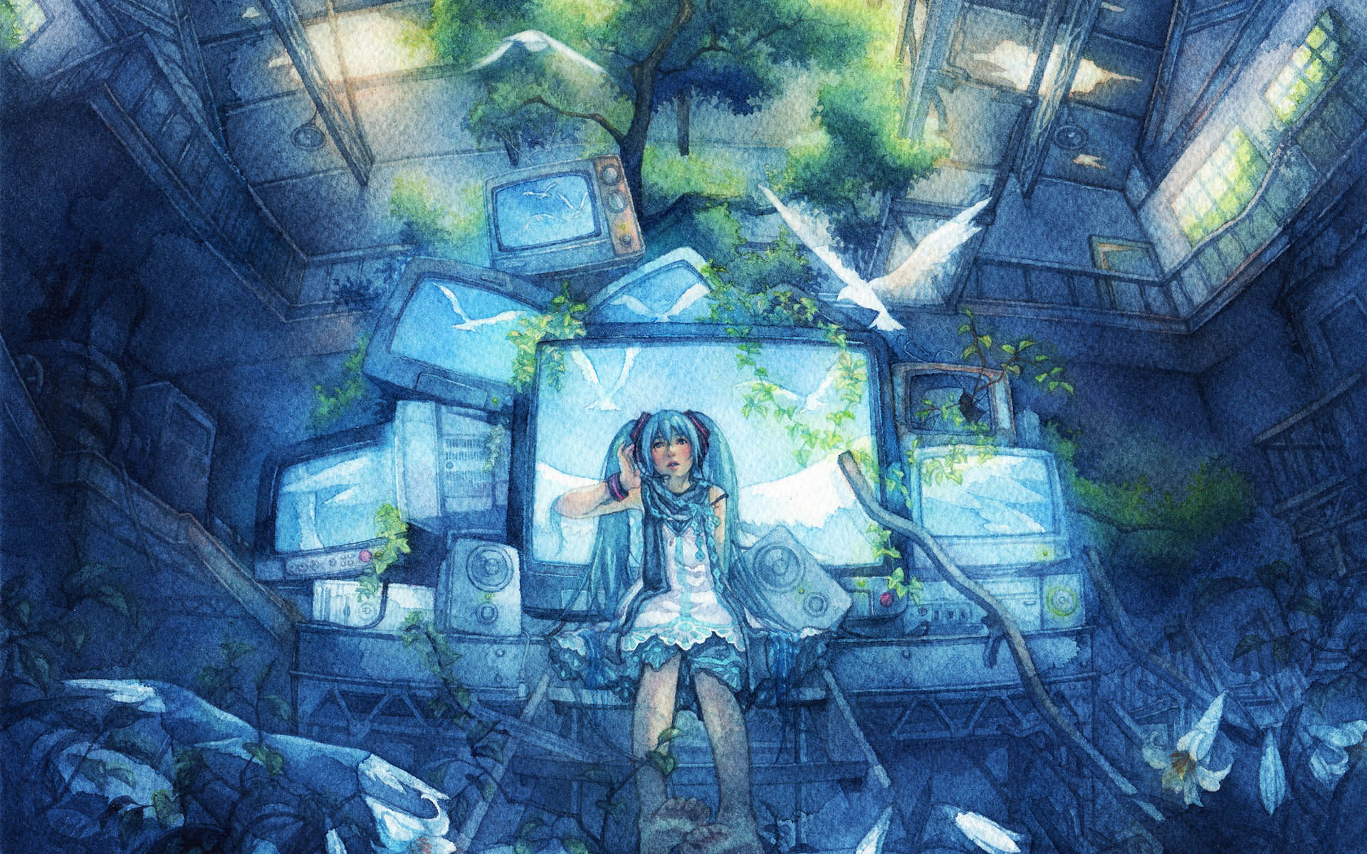 初音未来初音初音高清宽屏壁纸一16